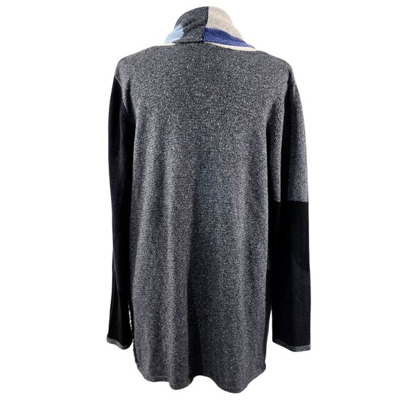 Nic+Zoe Overlands Mixed Knit Multicolor Textured Open Front Cardigan Art to Wear - Picture 2 of 10